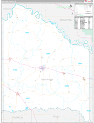 Red River County, TX Wall Map Premium Style 2024